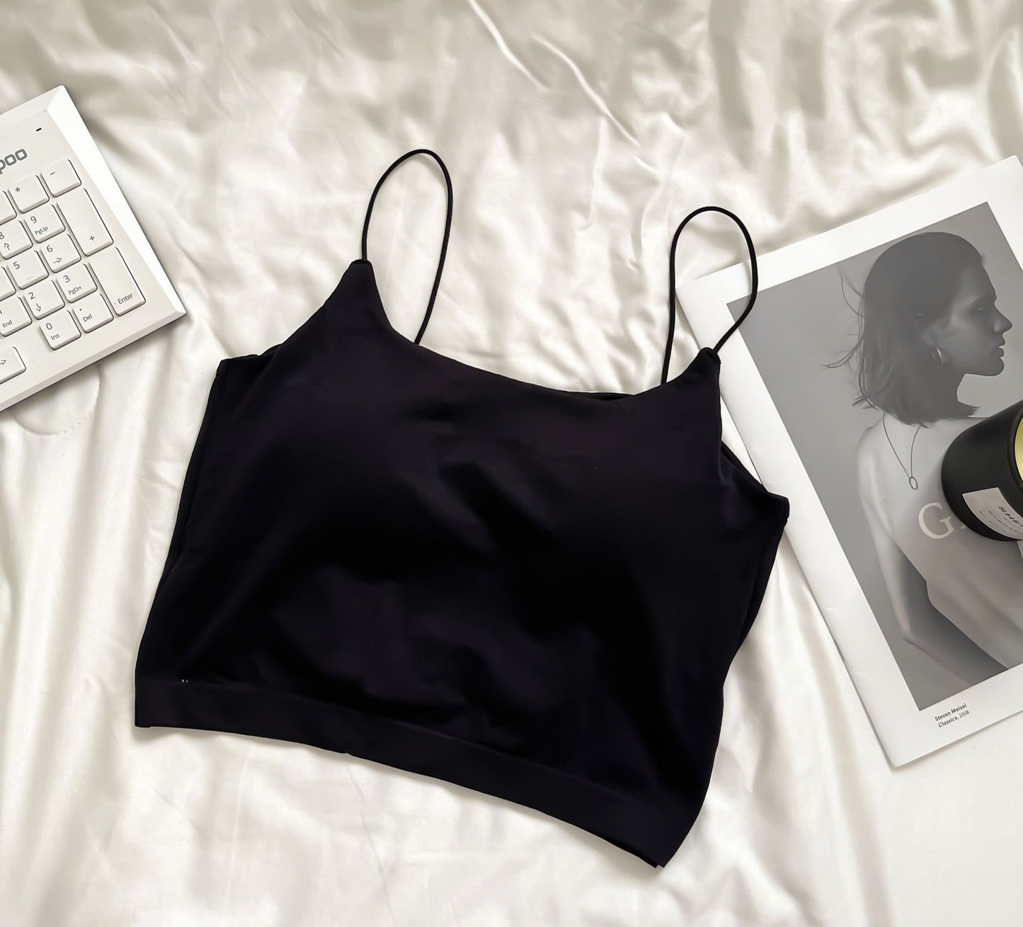 Hollow Back Camisole with Fixed Cup