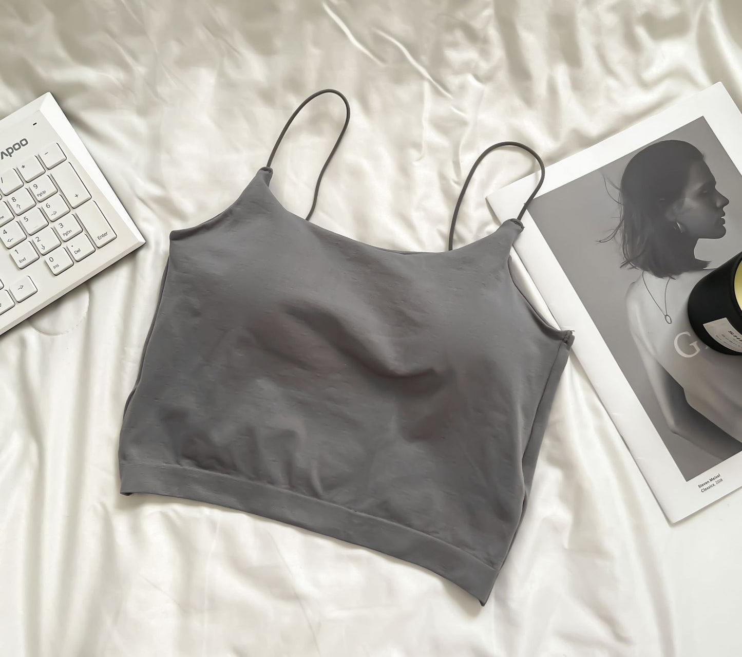Hollow Back Camisole with Fixed Cup