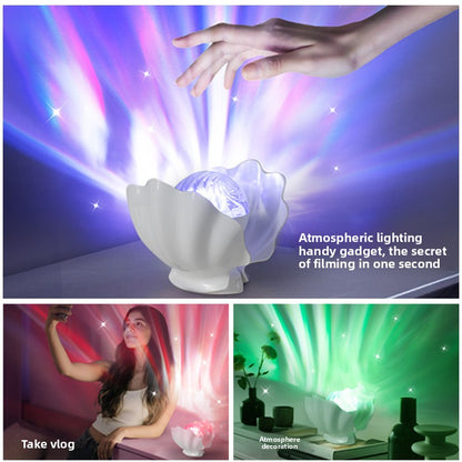 Multicolor LED Shell Projection Lamp with Remote